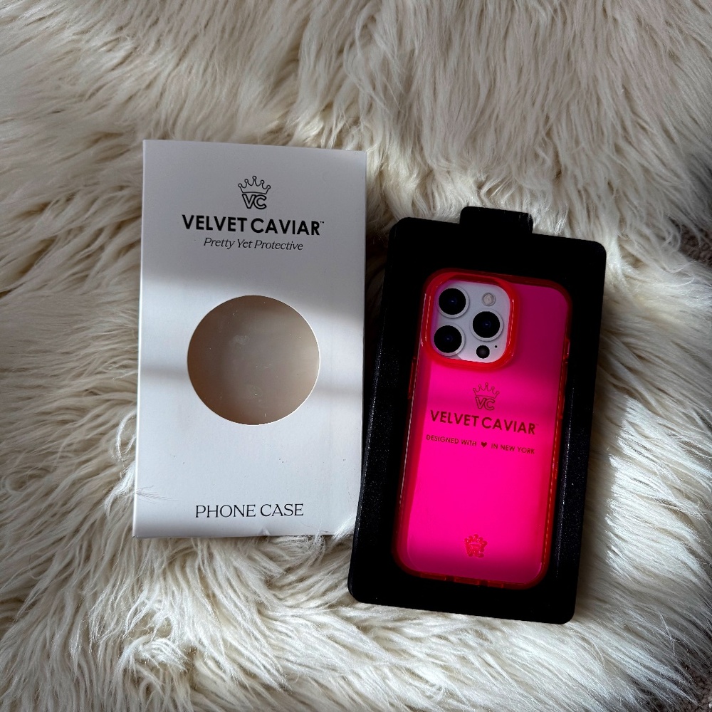 Iphone 14pro case neon clear pink